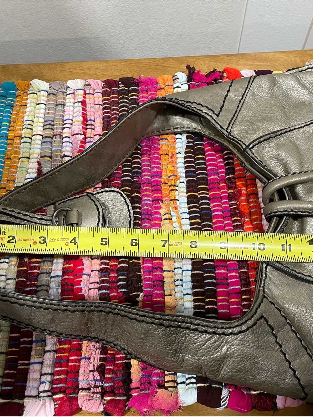 Fossil Metallic Gray Leather Shoulder Bag - Picture 3 of 6